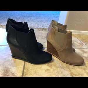 Audrey Brook leather wedge booties